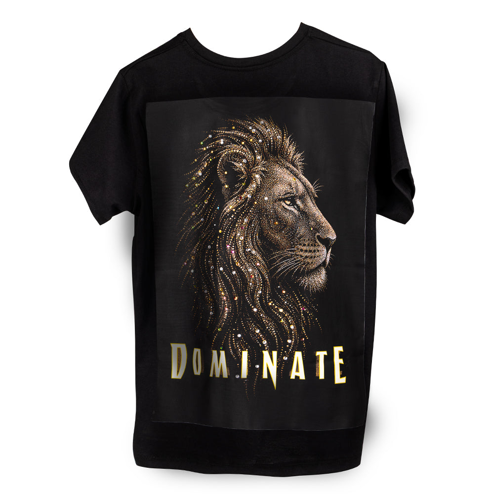 Men's Black Lion Printed T-Shirt