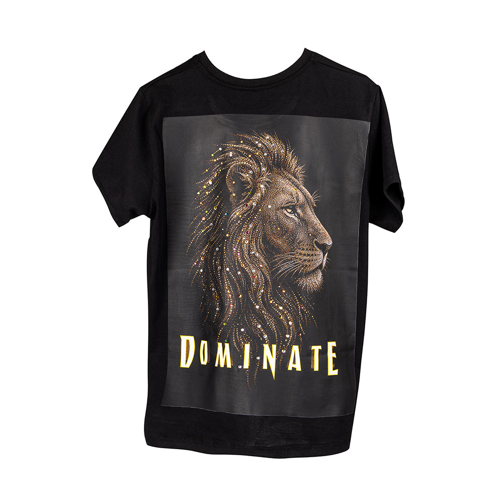 Men's Black Lion Printed T-Shirt