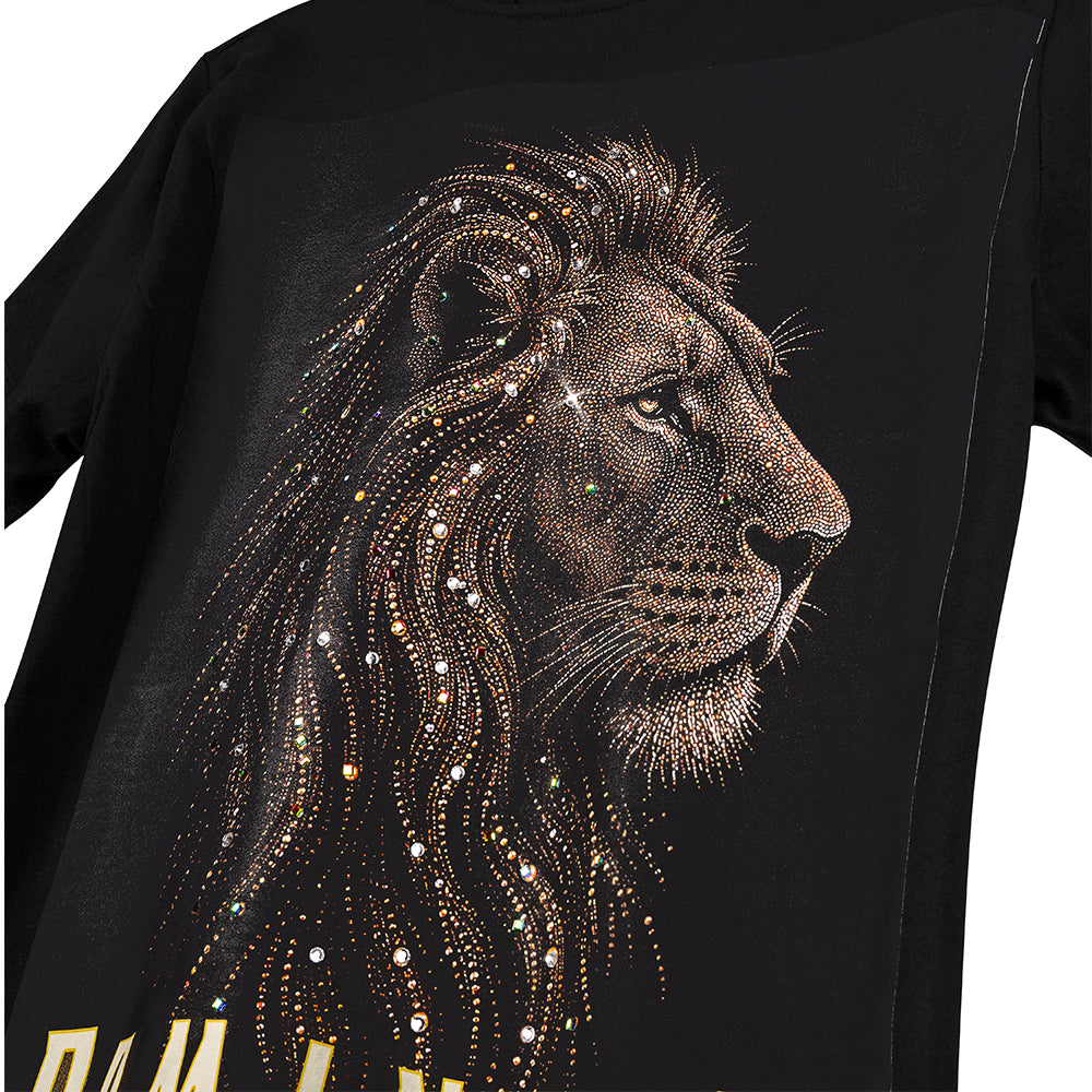 Men's Black Lion Printed T-Shirt