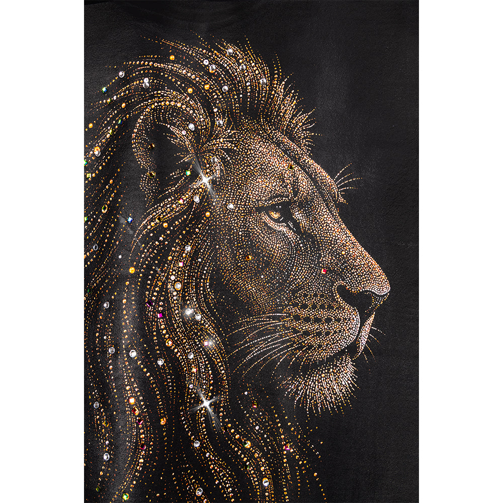 Men's Black Lion Printed T-Shirt
