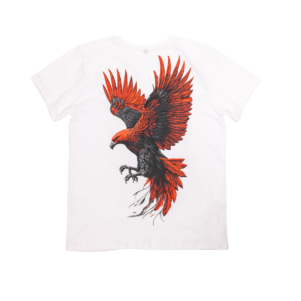 Men's White Eagle Printed T-Shirt