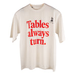 Men's Cream Tables Always Turn Printed T-Shirt