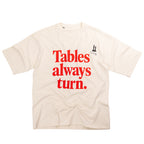 Men's Cream Tables Always Turn Printed T-Shirt