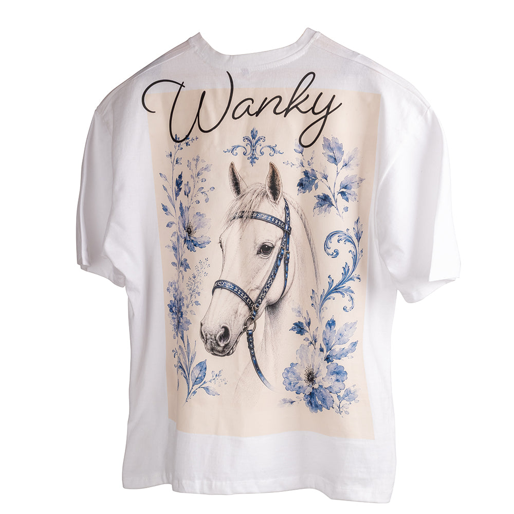 Men's White Horse Printed T-Shirt
