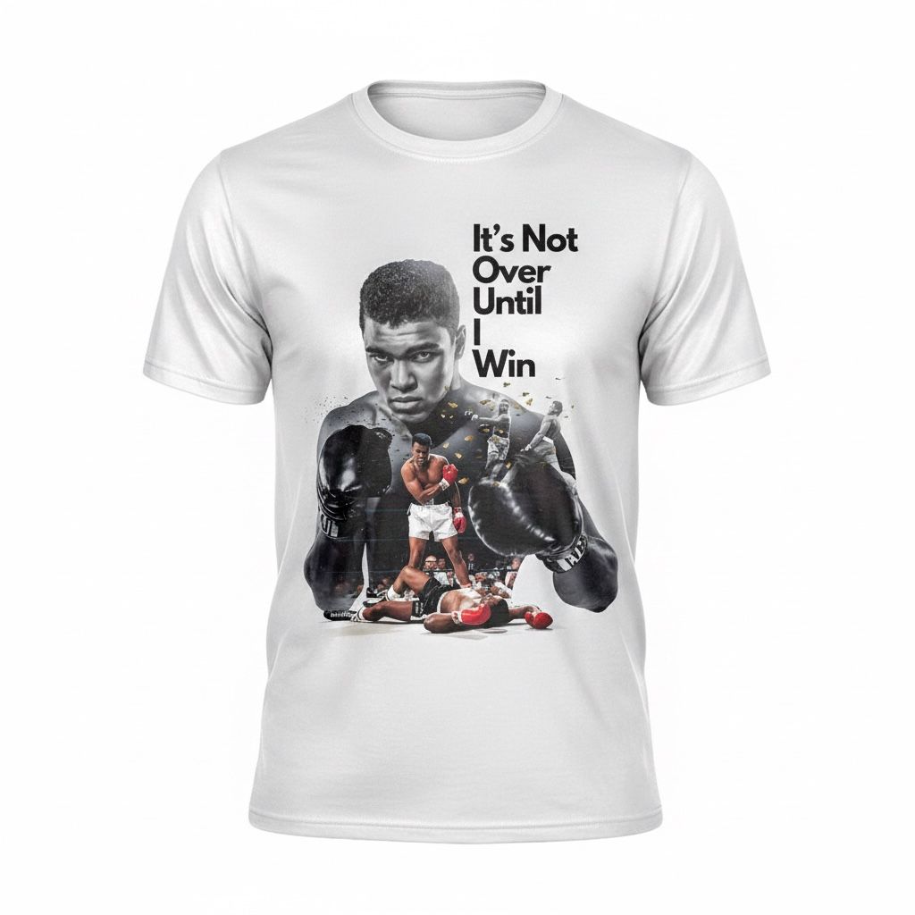 Men's White Motivational Boxer Graphic T-Shirt
