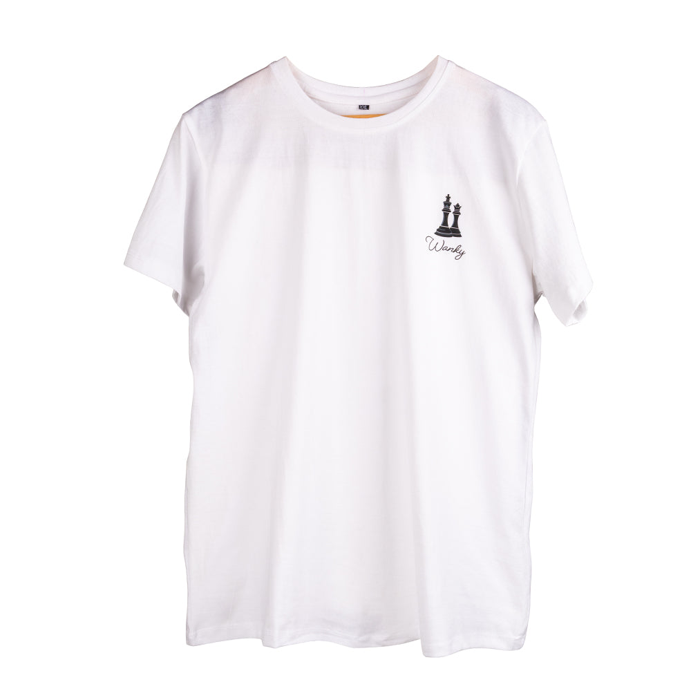 Men's White Round Neck Logo T-Shirt