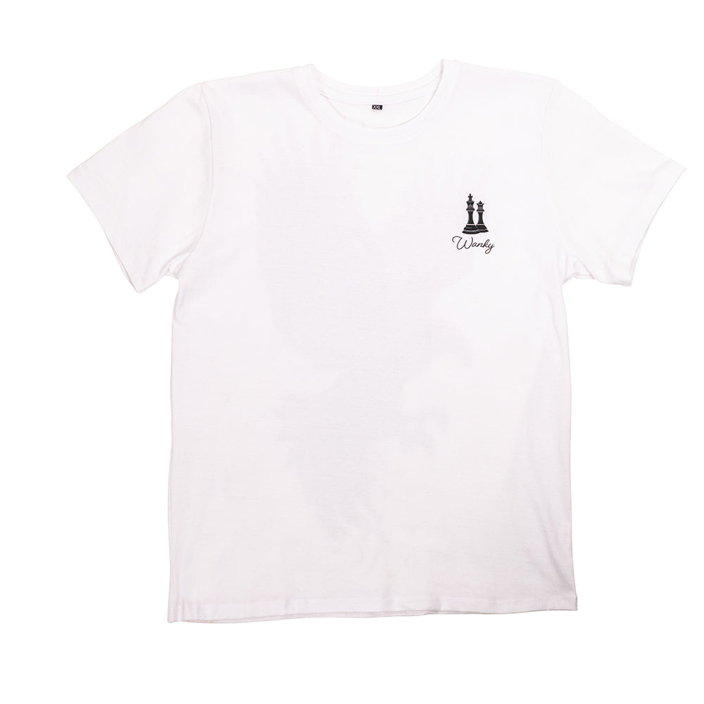 Men's White Round Neck Logo T-Shirt
