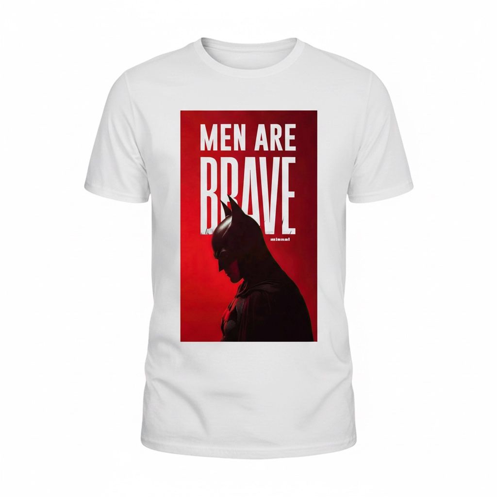 Men's White Batman Graphic Printed Casual T-Shirt