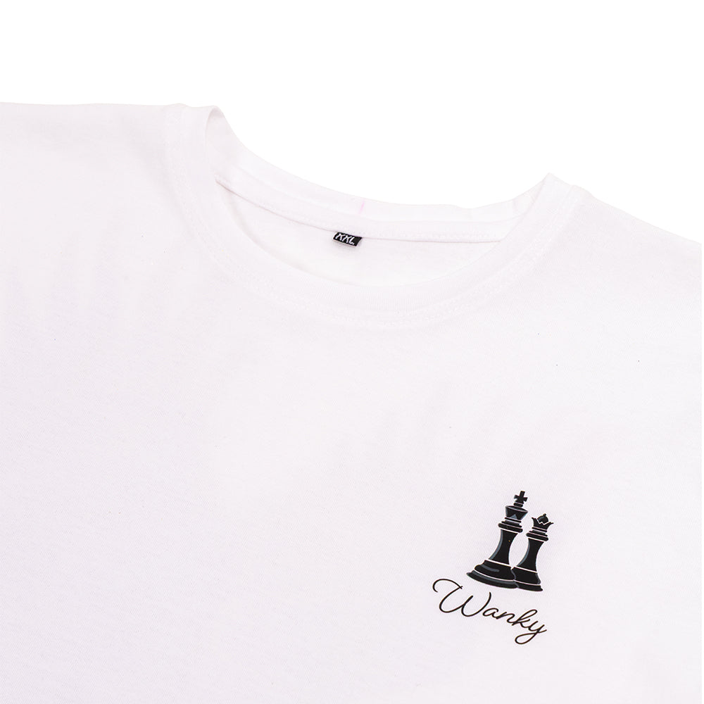 Men's White Round Neck Logo T-Shirt