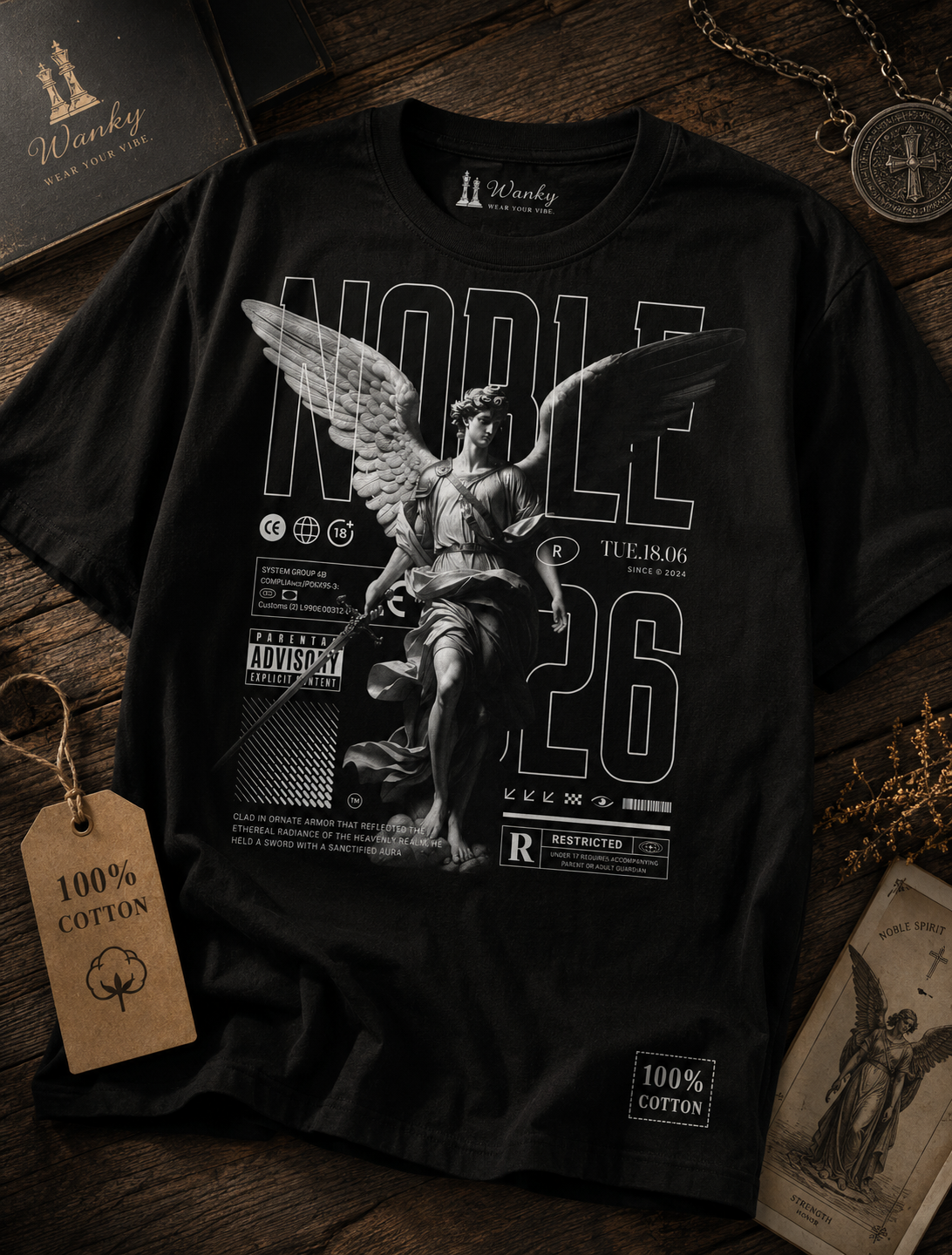 Noble Angel Graphic Cotton T-Shirt