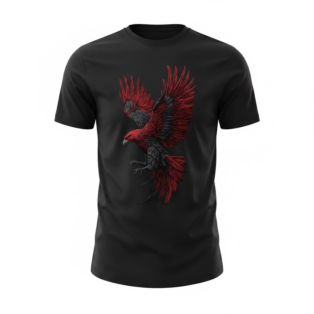 Black Red Eagle Graphic T-Shirt