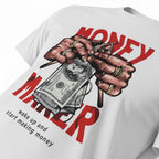 Men's Oversized White Money Print T-Shirt for Men