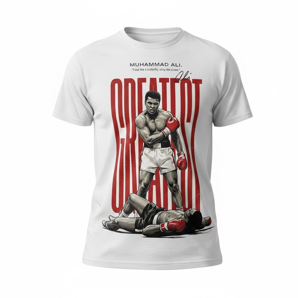 Men's White Muhammad Ali Greatest Graphic T-Shirt