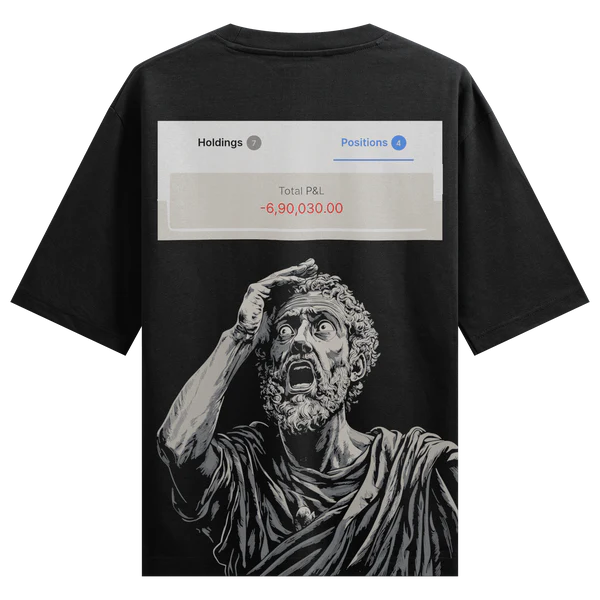Trader Loss Meme Graphic Oversized T-Shirt – Black