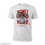 Men's Oversized White Money Print T-Shirt for Men